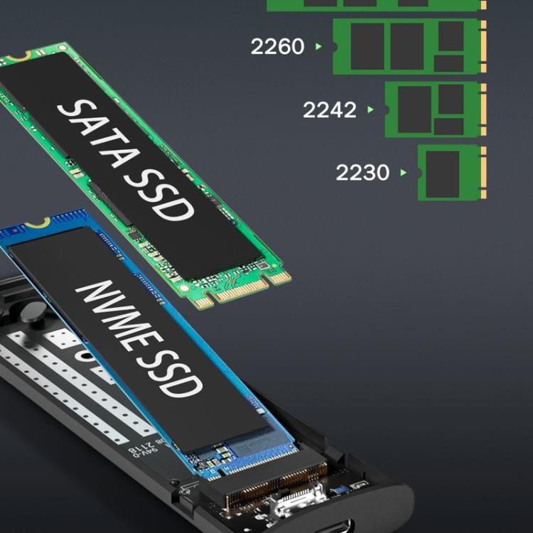 Lemorele SD2L Dual-Bay M.2 Enclosure NVMe SATA 10Gbps High-Speed Adapter