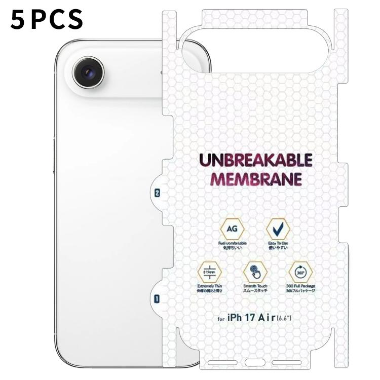 For iPhone Air 5pcs Diamond Invisible Back Frosted Full-Coverage Hydrogel Film