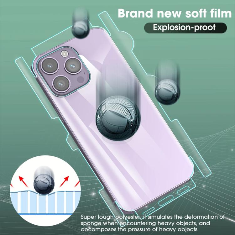 For iPhone 14 Plus 5pcs Diamond Invisible Back Frosted Full-Coverage Hydrogel Film