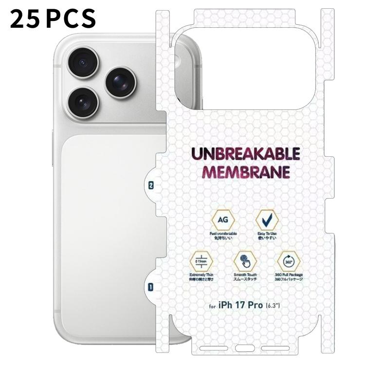 For iPhone 17 Pro 25pcs Diamond Invisible Back Frosted Full-Coverage Hydrogel Film