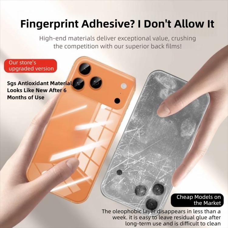 For iPhone 15 Pro Max 5pcs Diamond Invisible Back Transparent HD Full-Coverage Hydrogel Film