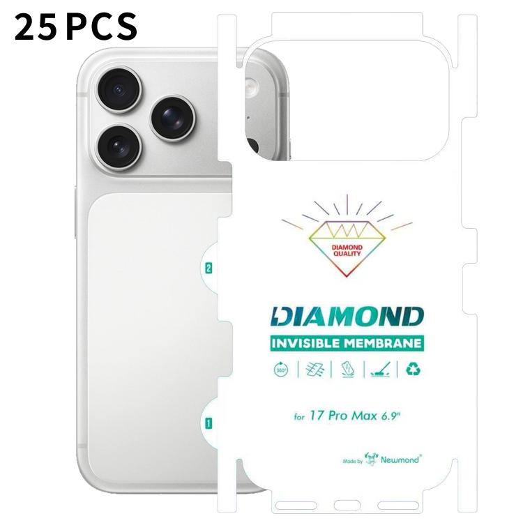 For iPhone 17 Pro Max 25pcs Diamond Invisible Back Transparent HD Full-Coverage Hydrogel Film