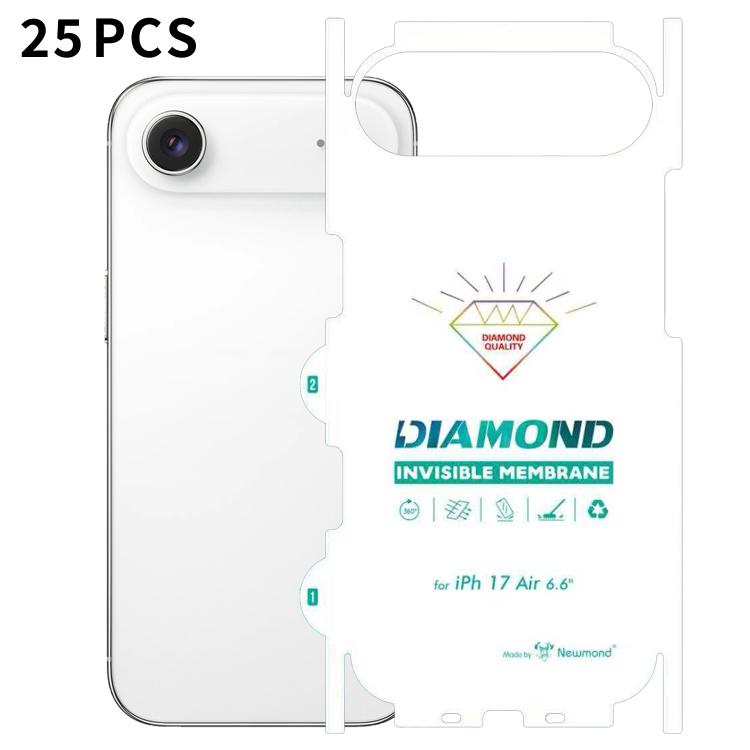 For iPhone Air 25pcs Diamond Invisible Back Transparent HD Full-Coverage Hydrogel Film