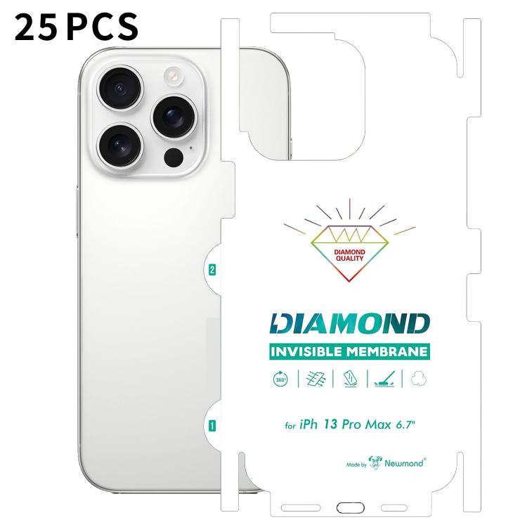 For iPhone 13 Pro Max 25pcs Diamond Invisible Back Transparent HD Full-Coverage Hydrogel Film
