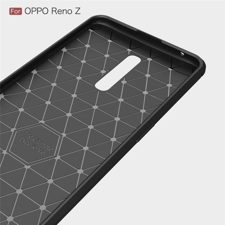 Brushed Texture Carbon Fiber TPU Case for OPPO Reno Z(Navy Blue)