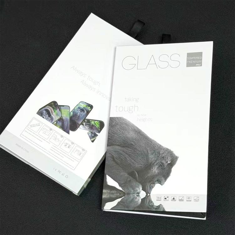 100pcs Gorilla Glass Screen Protector Folding Rigid Case Packaging Box with Hook