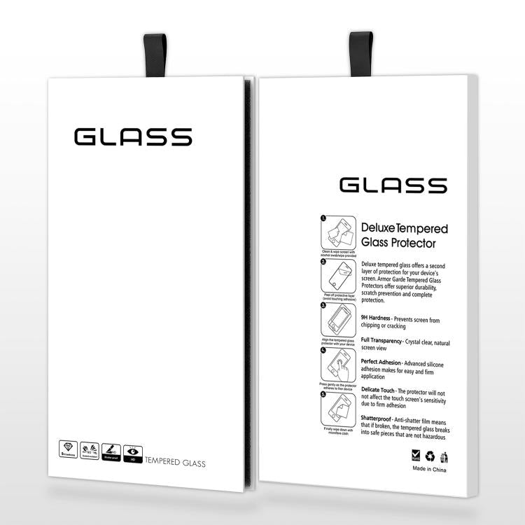 100pcs Simple White Glass Screen Protector Folding Rigid Case Packaging Box with Hook