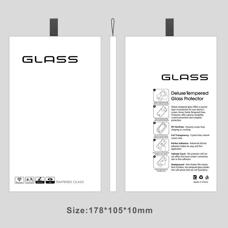 100pcs Simple White Glass Screen Protector Folding Rigid Case Packaging Box with Hook