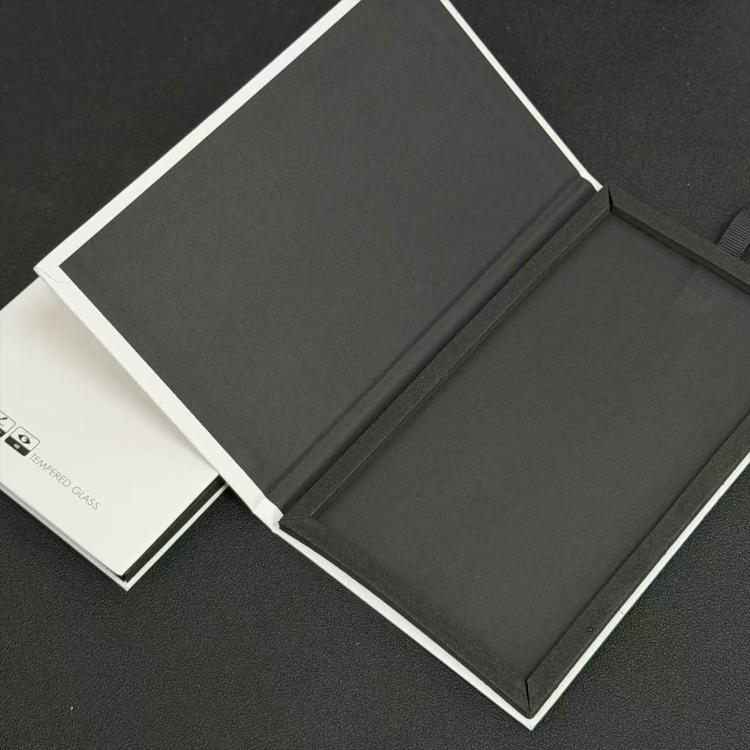 100pcs Simple White Glass Screen Protector Folding Rigid Case Packaging Box with Hook