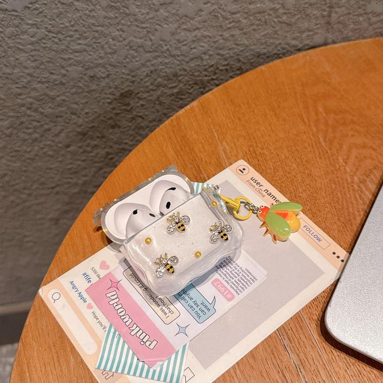 For Airpods Pro / Pro 2 Super-Fairy Gradient 3D Bee Wireless Bluetooth Earphone Case - Transparent