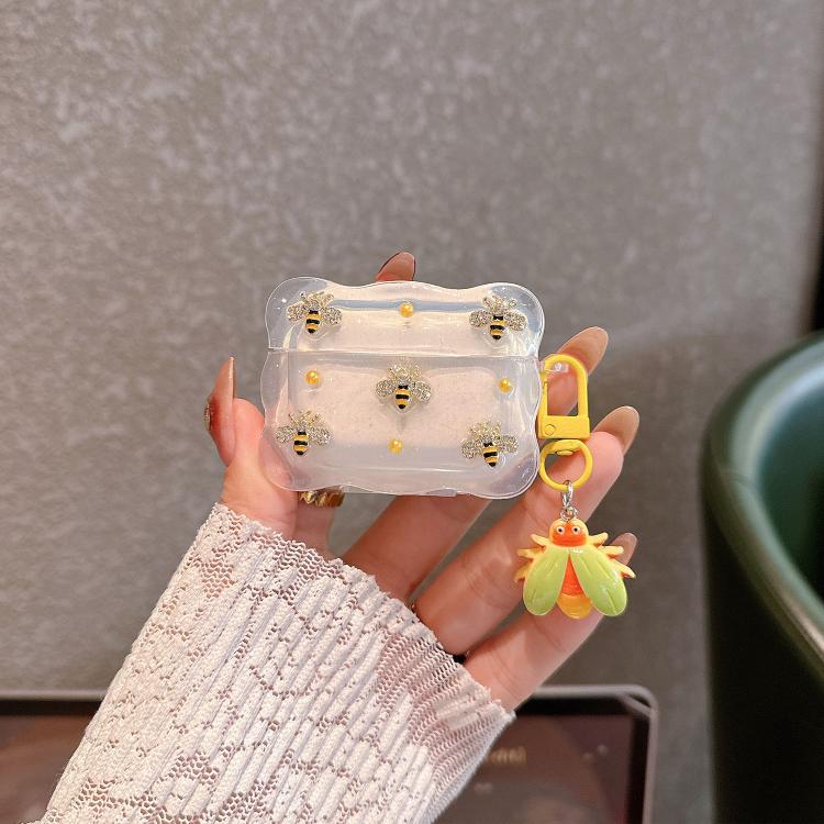 For Airpods Pro / Pro 2 Super-Fairy Gradient 3D Bee Wireless Bluetooth Earphone Case - Transparent