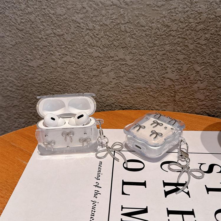 For Airpods Pro 3 Girly Bow Wireless Bluetooth Earphone Case - Transparent