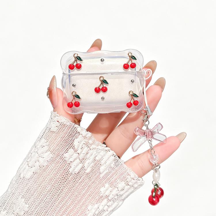 For Airpods 1 / 2 Girly Cherry Wireless Bluetooth Earphone Case - Transparent