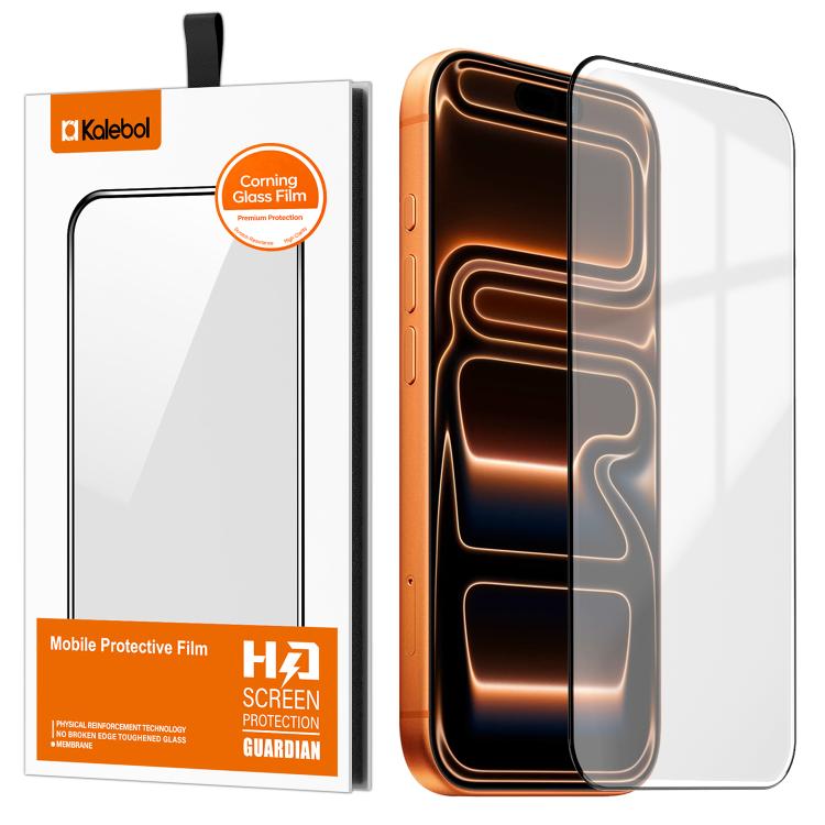 For iPhone 17 Pro Kalebol Corning Glass Screen Printed HD Super Strong Electroplated Tempered Glass Film