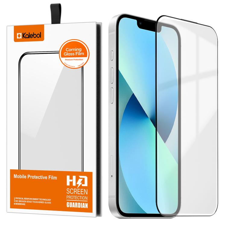 For iPhone 13 Kalebol Corning Glass Screen Printed HD Super Strong Electroplated Tempered Glass Film