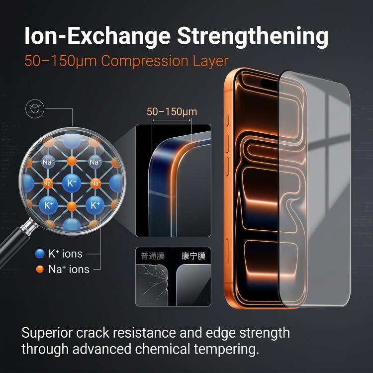 For iPhone 12 Kalebol Corning Glass Screen Printed HD Super Strong Electroplated Tempered Glass Film