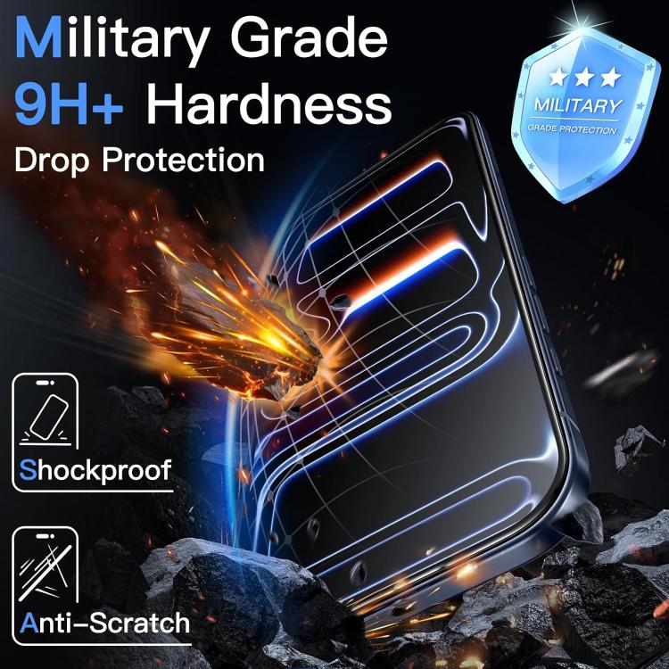 For iPhone 14 Plus Kalebol Corning Glass Screen Printed HD Super Strong Electroplated Tempered Glass Film