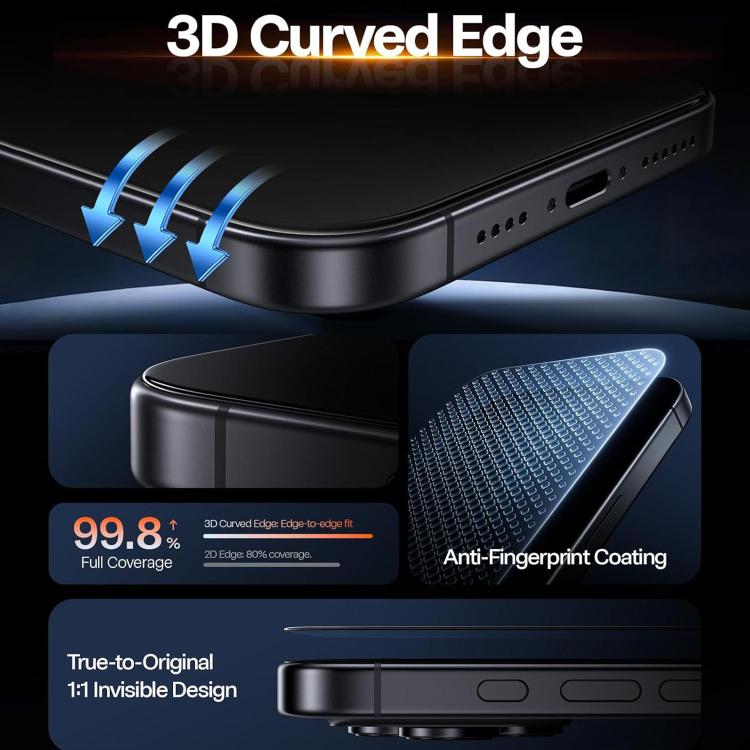 For iPhone 12 Kalebol Corning Glass Screen Printed HD Super Strong Electroplated Tempered Glass Film