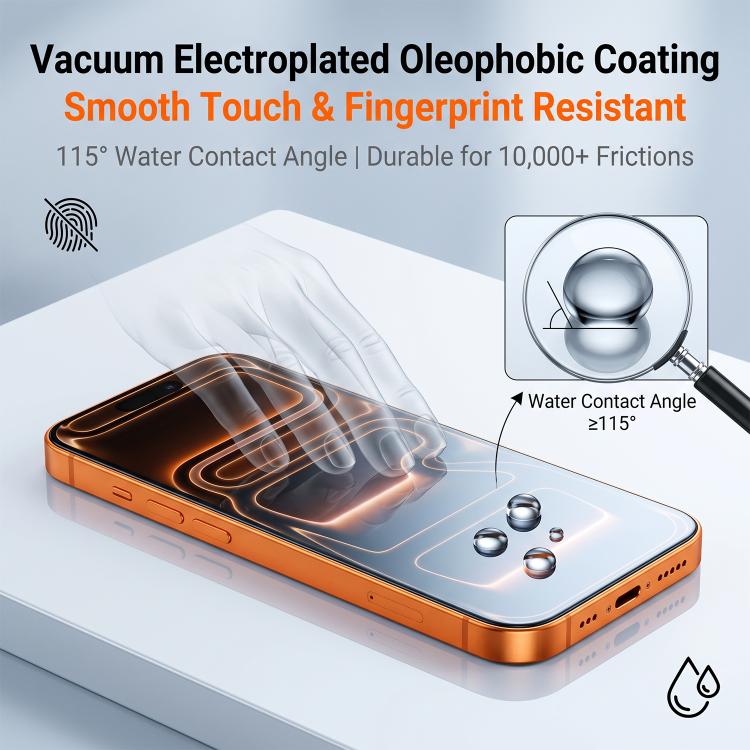 For iPhone 15 Pro Kalebol Corning Glass Screen Printed HD Super Strong Electroplated Tempered Glass Film