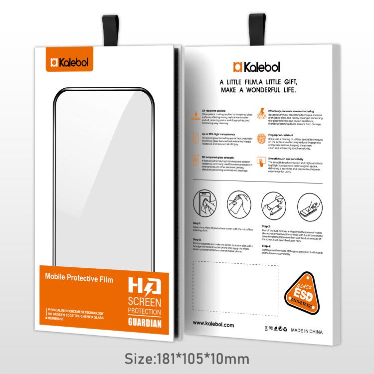 For iPhone 17 Pro Max Kalebol Corning Glass Screen Printed HD Super Strong Electroplated Tempered Glass Film
