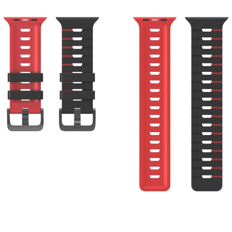 For Apple Watch 46mm / 49mm / 45mm / 44mm Piano Texture Two Color Silicone Watch Band