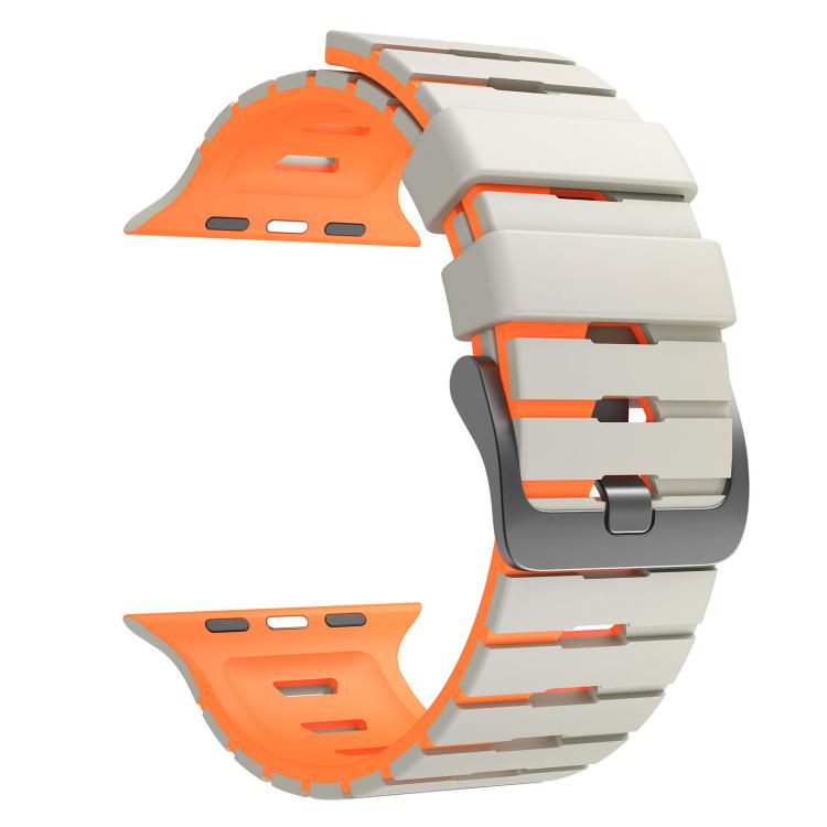 For Apple Watch 46mm / 49mm / 45mm / 44mm Piano Texture Two Color Silicone Watch Band