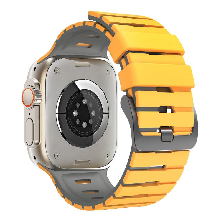 For Apple Watch 46mm / 49mm / 45mm / 44mm Piano Texture Two Color Silicone Watch Band