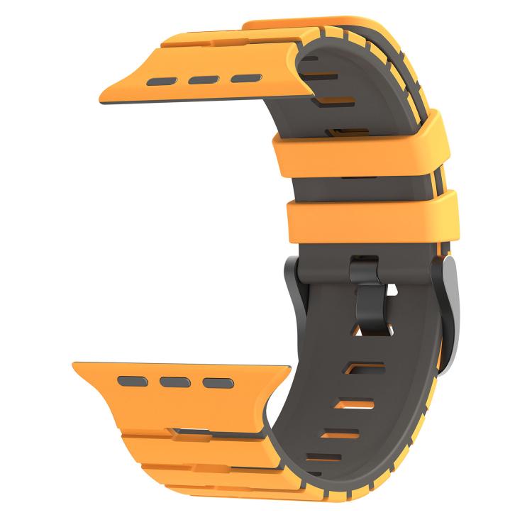 For Apple Watch 46mm / 49mm / 45mm / 44mm Piano Texture Two Color Silicone Watch Band