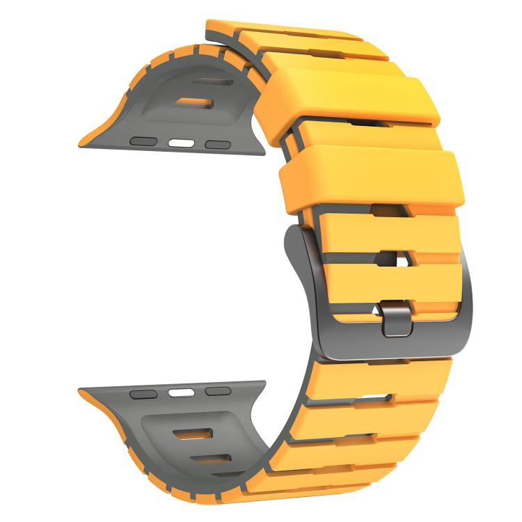 For Apple Watch 46mm / 49mm / 45mm / 44mm Piano Texture Two Color Silicone Watch Band
