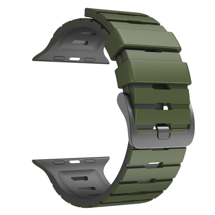 For Apple Watch 46mm / 49mm / 45mm / 44mm Piano Texture Two Color Silicone Watch Band