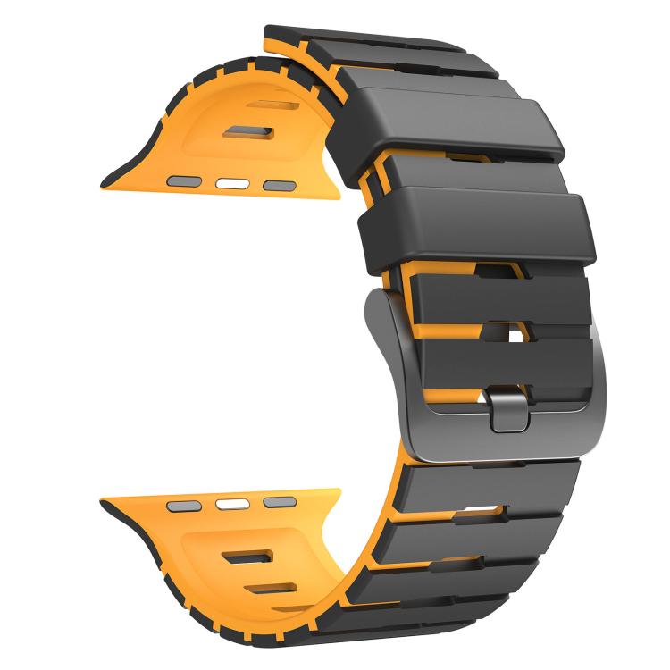 For Apple Watch 46mm / 49mm / 45mm / 44mm Piano Texture Two Color Silicone Watch Band