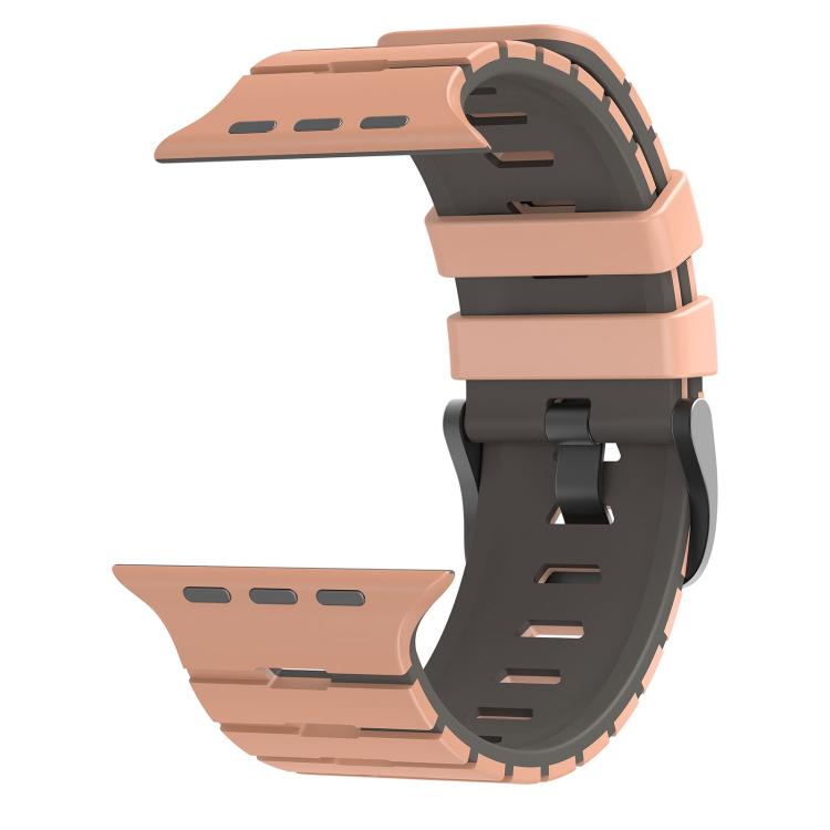 For Apple Watch 46mm / 49mm / 45mm / 44mm Piano Texture Two Color Silicone Watch Band
