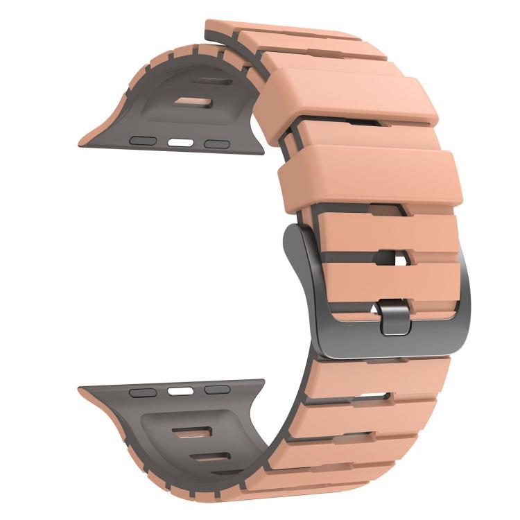 For Apple Watch 46mm / 49mm / 45mm / 44mm Piano Texture Two Color Silicone Watch Band