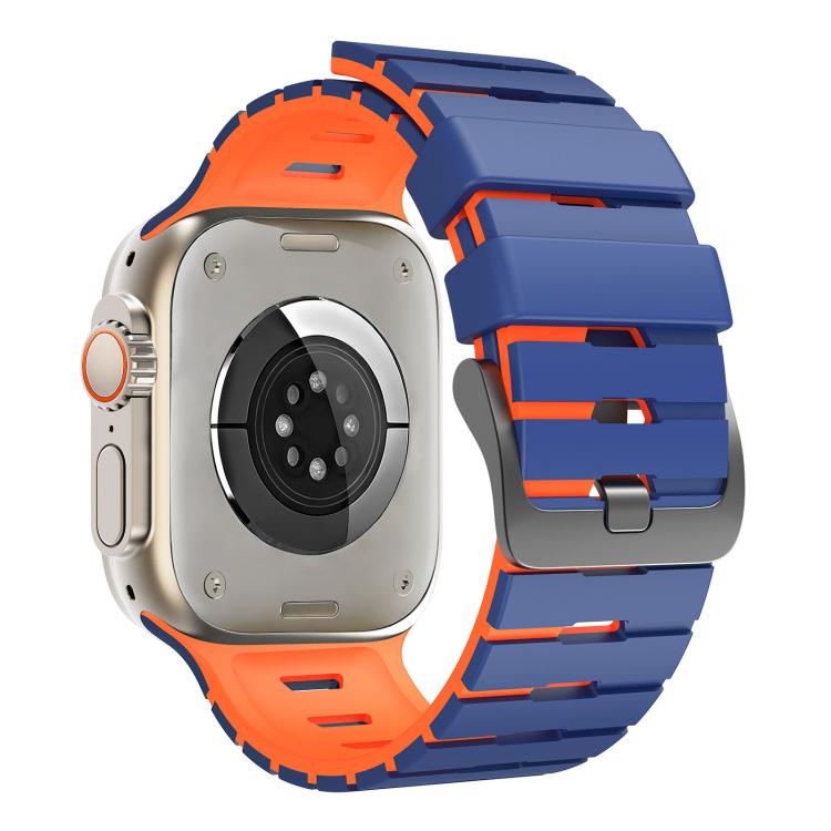 For Apple Watch 46mm / 49mm / 45mm / 44mm Piano Texture Two Color Silicone Watch Band