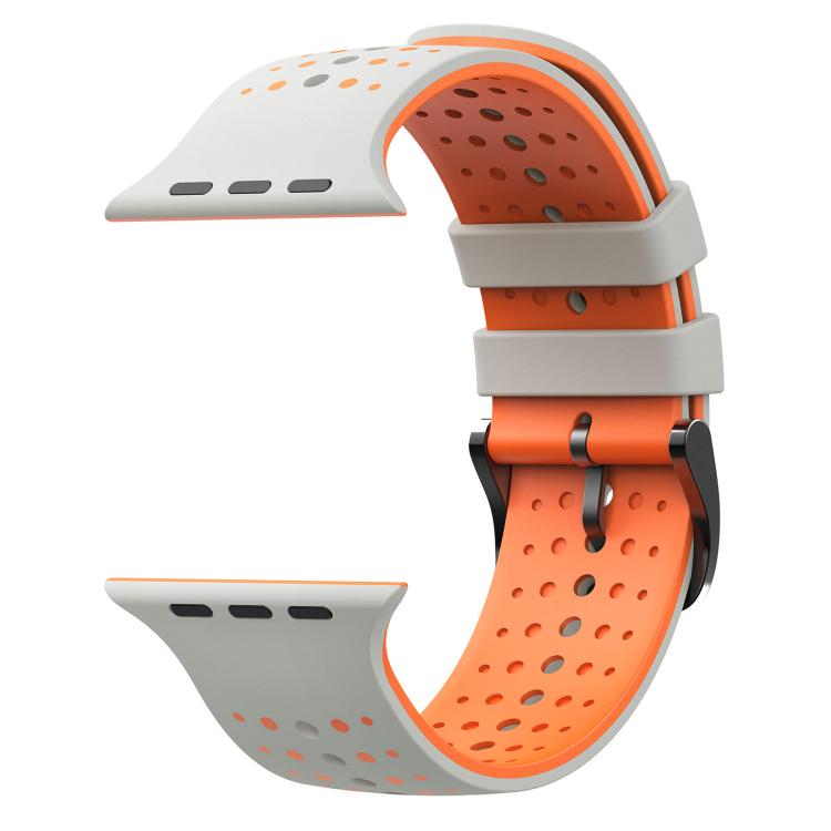 For Apple Watch 46mm / 49mm / 45mm / 44mm Starry Sky Pattern Two Color Silicone Watch Band