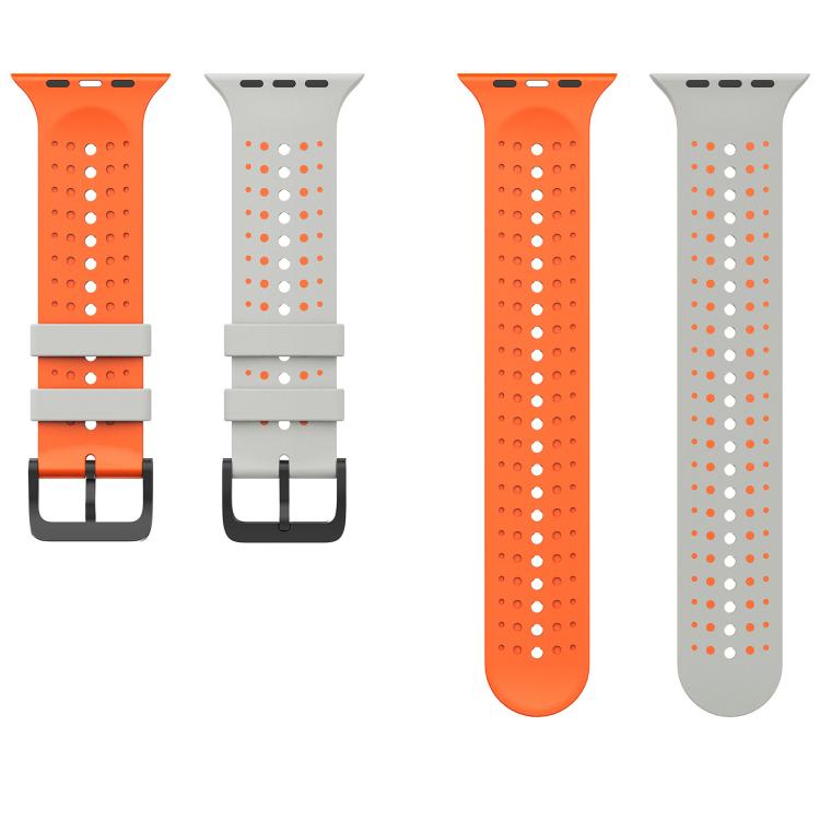 For Apple Watch 46mm / 49mm / 45mm / 44mm Starry Sky Pattern Two Color Silicone Watch Band