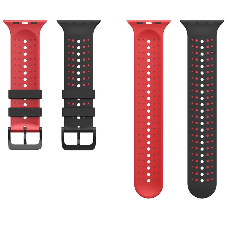 For Apple Watch 46mm / 49mm / 45mm / 44mm Starry Sky Pattern Two Color Silicone Watch Band