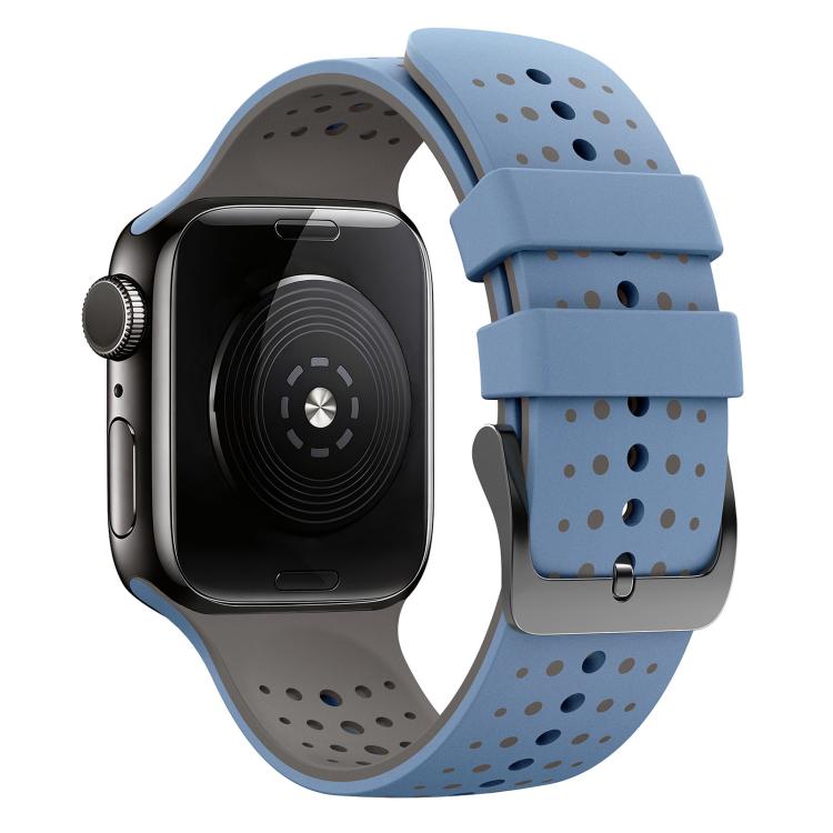 For Apple Watch 46mm / 49mm / 45mm / 44mm Starry Sky Pattern Two Color Silicone Watch Band