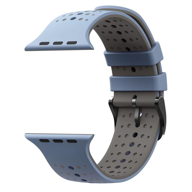 For Apple Watch 46mm / 49mm / 45mm / 44mm Starry Sky Pattern Two Color Silicone Watch Band