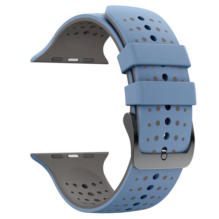 For Apple Watch 46mm / 49mm / 45mm / 44mm Starry Sky Pattern Two Color Silicone Watch Band