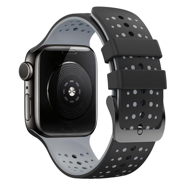For Apple Watch 46mm / 49mm / 45mm / 44mm Starry Sky Pattern Two Color Silicone Watch Band