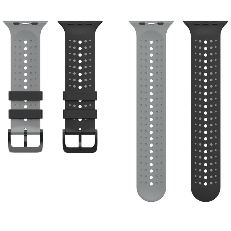 For Apple Watch 46mm / 49mm / 45mm / 44mm Starry Sky Pattern Two Color Silicone Watch Band