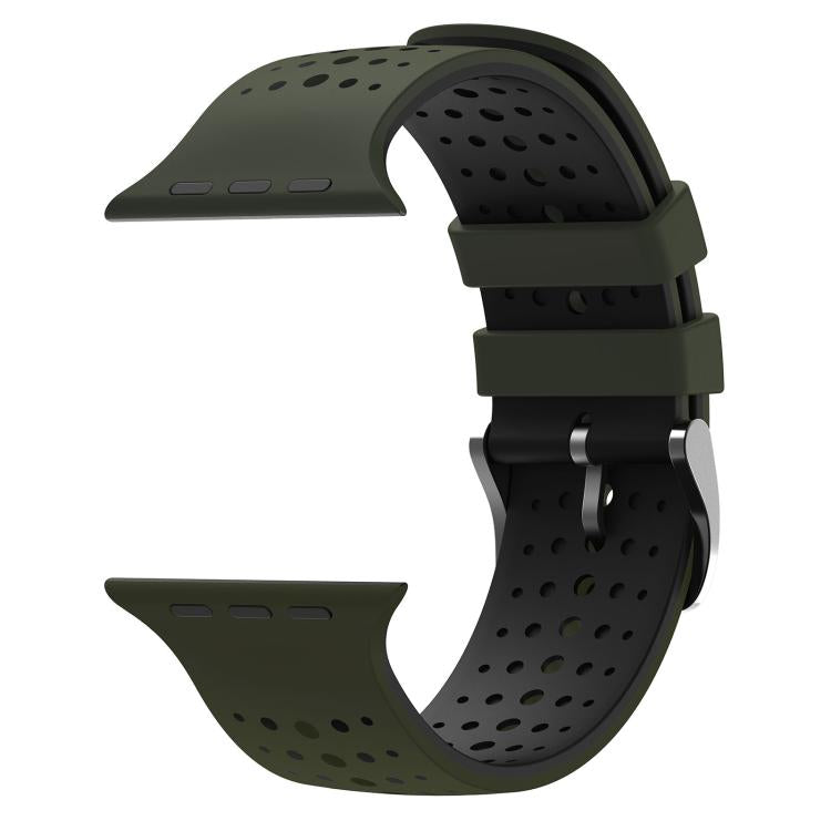 For Apple Watch 46mm / 49mm / 45mm / 44mm Starry Sky Pattern Two Color Silicone Watch Band