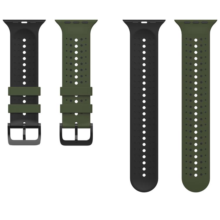 For Apple Watch 46mm / 49mm / 45mm / 44mm Starry Sky Pattern Two Color Silicone Watch Band