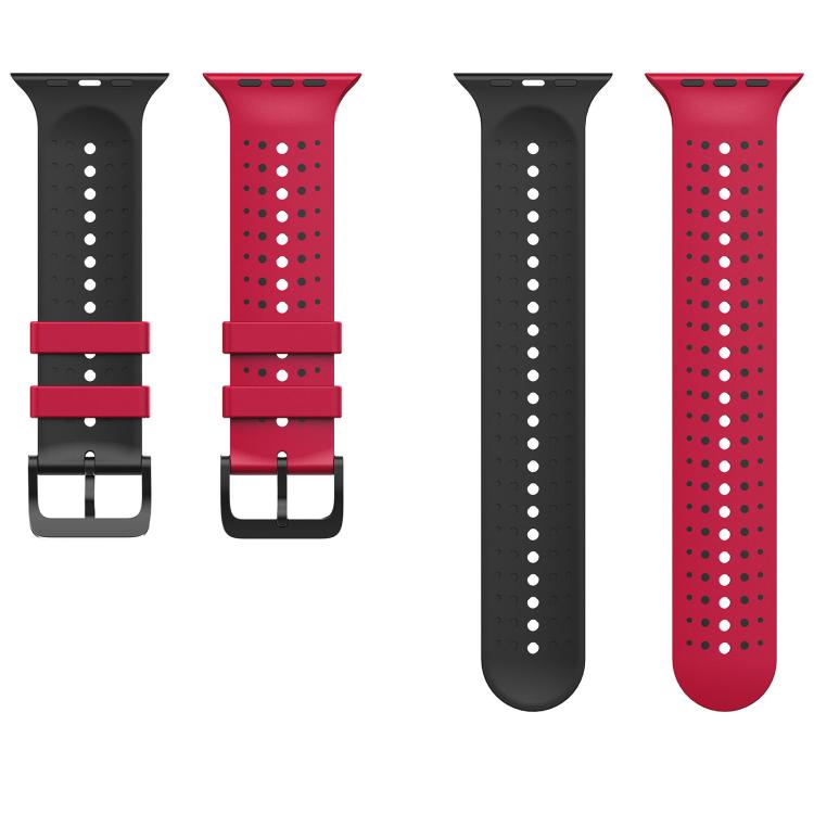 For Apple Watch 46mm / 49mm / 45mm / 44mm Starry Sky Pattern Two Color Silicone Watch Band