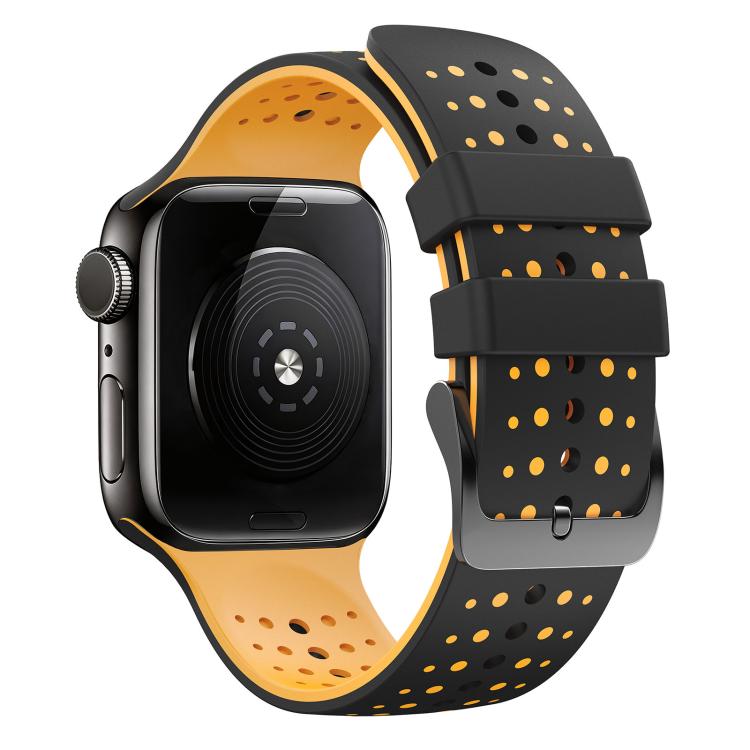 For Apple Watch 46mm / 49mm / 45mm / 44mm Starry Sky Pattern Two Color Silicone Watch Band