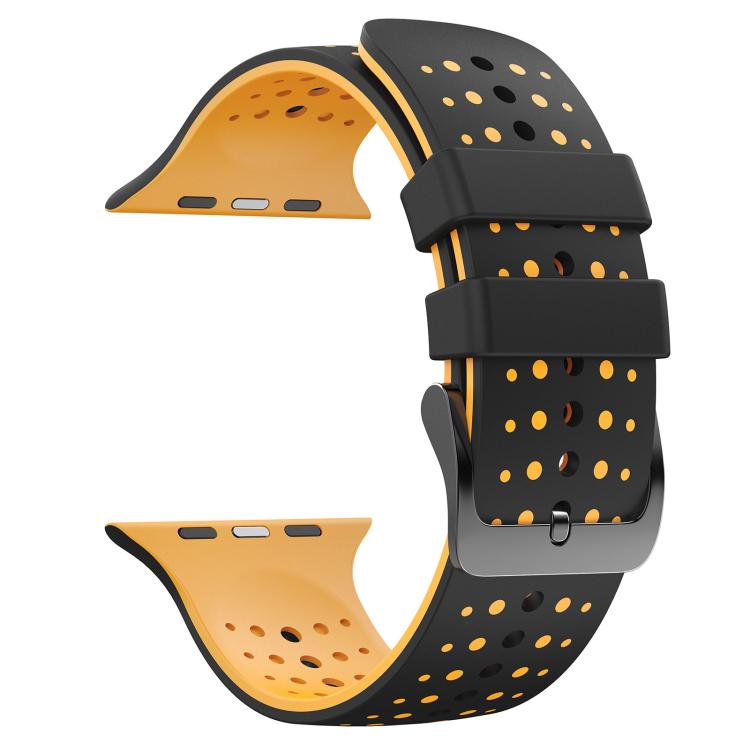 For Apple Watch 46mm / 49mm / 45mm / 44mm Starry Sky Pattern Two Color Silicone Watch Band