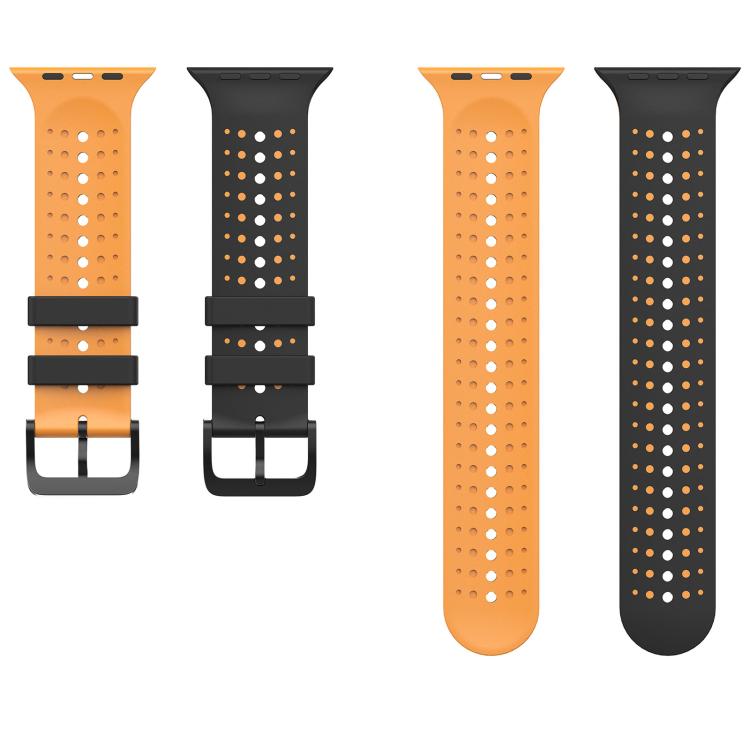 For Apple Watch 46mm / 49mm / 45mm / 44mm Starry Sky Pattern Two Color Silicone Watch Band