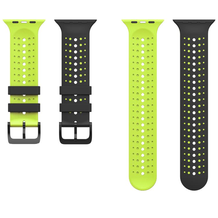 For Apple Watch 46mm / 49mm / 45mm / 44mm Starry Sky Pattern Two Color Silicone Watch Band