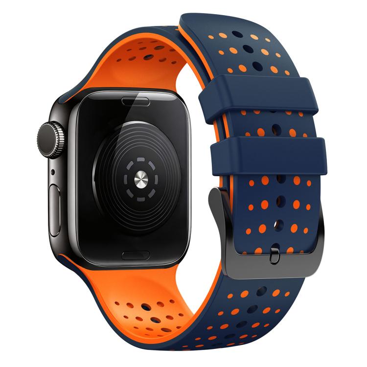 For Apple Watch 46mm / 49mm / 45mm / 44mm Starry Sky Pattern Two Color Silicone Watch Band